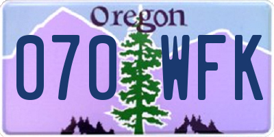 OR license plate 070WFK