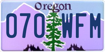 OR license plate 070WFM