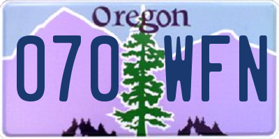 OR license plate 070WFN