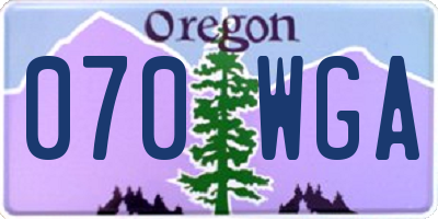 OR license plate 070WGA