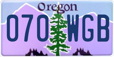 OR license plate 070WGB