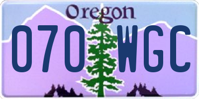 OR license plate 070WGC