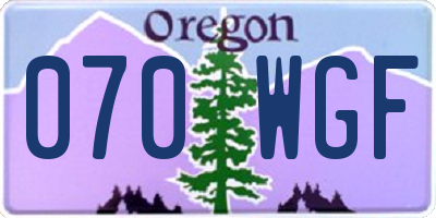 OR license plate 070WGF