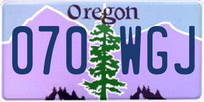 OR license plate 070WGJ