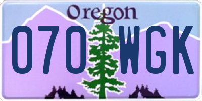 OR license plate 070WGK