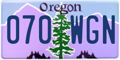 OR license plate 070WGN