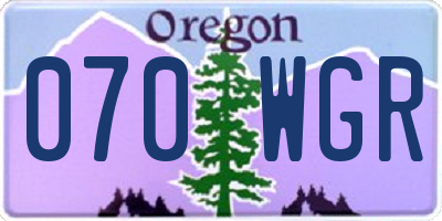 OR license plate 070WGR