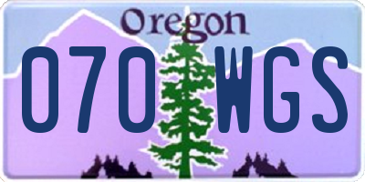 OR license plate 070WGS