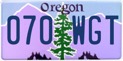 OR license plate 070WGT