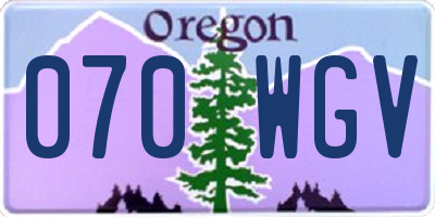 OR license plate 070WGV