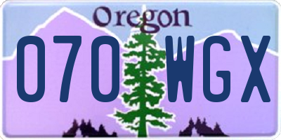 OR license plate 070WGX
