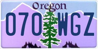 OR license plate 070WGZ