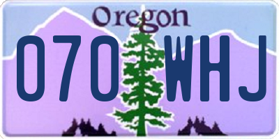 OR license plate 070WHJ