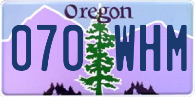 OR license plate 070WHM