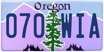 OR license plate 070WIA