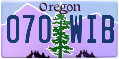 OR license plate 070WIB