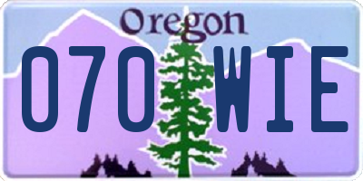 OR license plate 070WIE