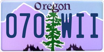 OR license plate 070WII