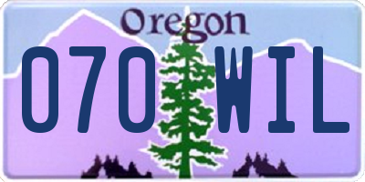 OR license plate 070WIL