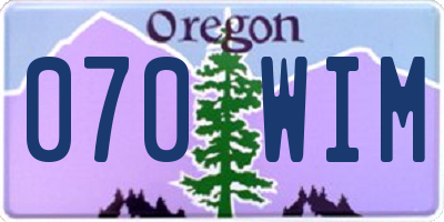 OR license plate 070WIM
