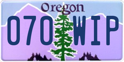 OR license plate 070WIP