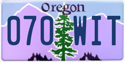 OR license plate 070WIT