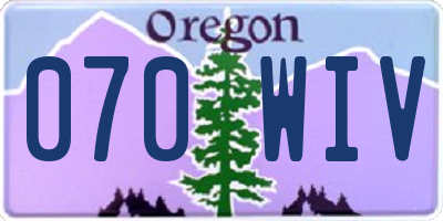 OR license plate 070WIV