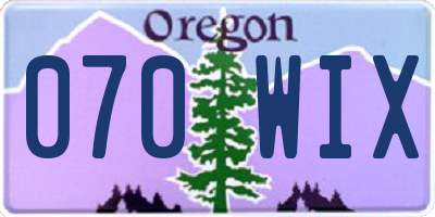 OR license plate 070WIX