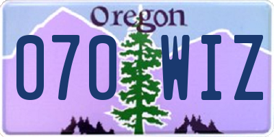OR license plate 070WIZ