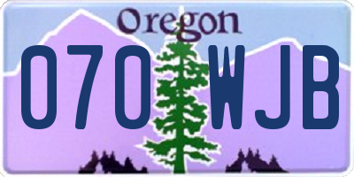 OR license plate 070WJB