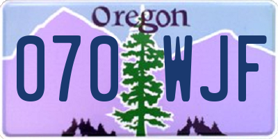 OR license plate 070WJF