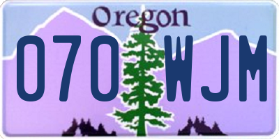 OR license plate 070WJM