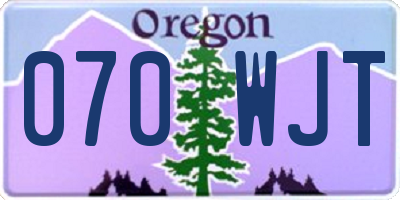 OR license plate 070WJT