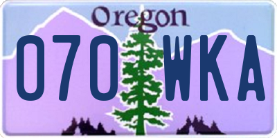 OR license plate 070WKA