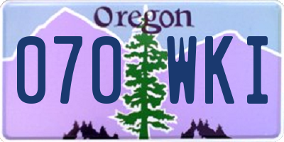 OR license plate 070WKI