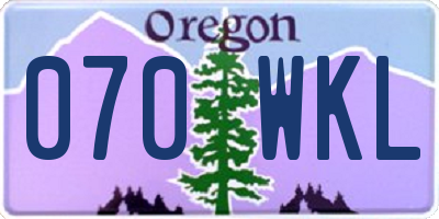 OR license plate 070WKL
