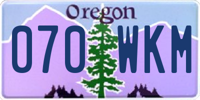 OR license plate 070WKM