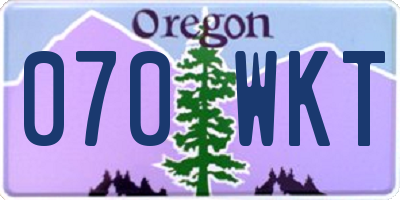 OR license plate 070WKT