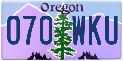 OR license plate 070WKU