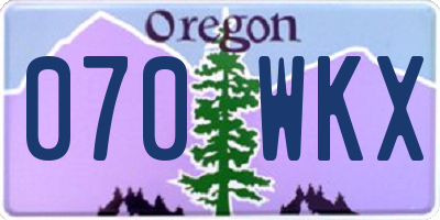 OR license plate 070WKX