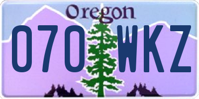 OR license plate 070WKZ