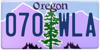 OR license plate 070WLA
