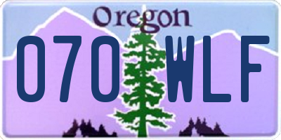 OR license plate 070WLF