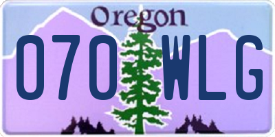 OR license plate 070WLG