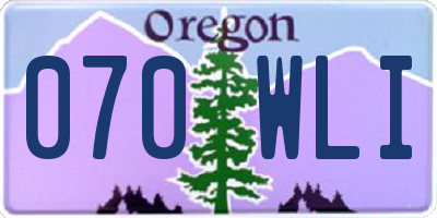 OR license plate 070WLI