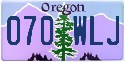 OR license plate 070WLJ