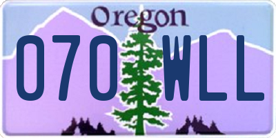 OR license plate 070WLL