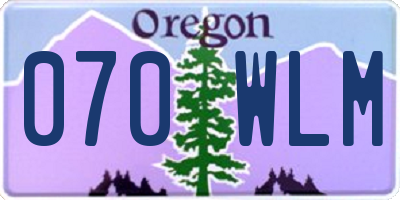 OR license plate 070WLM