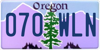 OR license plate 070WLN