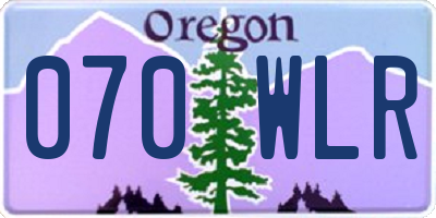 OR license plate 070WLR